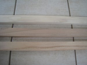 the wood, top to bottom - popular, maple, red oak