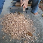 The sawdust got rained on, so this is the result of sawdust over a shrunken pile