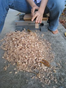 The sawdust got rained on, so this is the result of sawdust over a shrunken pile